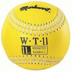 9 Leather Covered Training Baseball (11 OZ) : Build your arm strength with Markwort training 